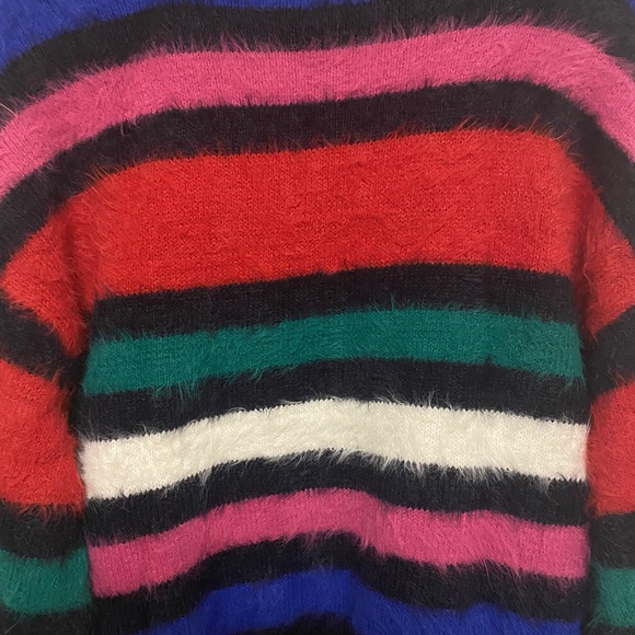 A New Day Women’s Crewneck Fuzzy Pullover Sweater Size M Striped Multicolor - Picture 4 of 8